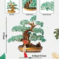 GEMBOURY Natural Aventurine (1,251 Gemstone Count) Chakra Crystal Tree With Healing Properties 14" - Bonsai Feng Shui Money Tree For Luck And Intelligence Desk Decoration 17 GEMBOURY Natural Aventurine (1,251 Gemstone Count) Chakra Crystal Tree With Healing Properties 14" - Bonsai Feng Shui Money Tree For Luck And Intelligence Desk Decoration -Green Leaf Store 51XrdYmzejL