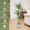 Waoops Artificial Tree 5.3Ft Faux Agave Plant With 3 Heads In Plastic Pot Fake Tree For Home Decor Indoor Or Outdoor Office Decoration Housewarming Gift -Green Leaf Store 51XsdmZddrL