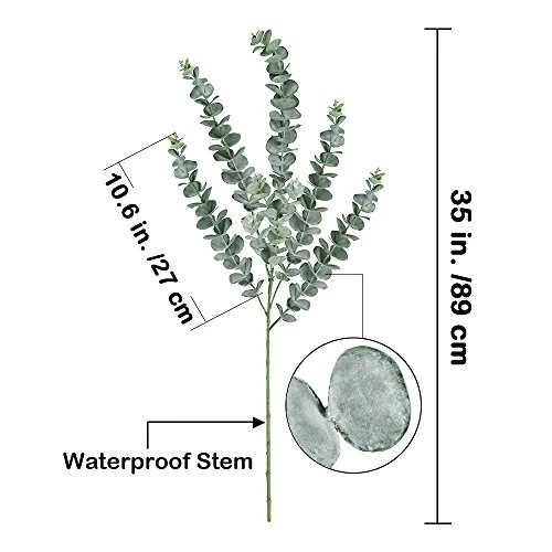 Supla 3 Pcs 35" Tall Eucalyputs Stems Eucalyputs Leaves Spray Artificial Eucalyptus Branches Real Touch Greenery Stems For Vase Bouquets Garland Flower Arrangements Table Centerpieces Decorations 2 Supla 3 Pcs 35" Tall Eucalyputs Stems Eucalyputs Leaves Spray Artificial Eucalyptus Branches Real Touch Greenery Stems For Vase Bouquets Garland Flower Arrangements Table Centerpieces Decorations - Image 2