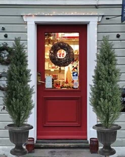 Momoplant (Set Of 2 4 Foot Artificial Cypress Topiary Tree Cedar Potted Plant Outdoor/Indoor 11 Momoplant (Set Of 2 4 Foot Artificial Cypress Topiary Tree Cedar Potted Plant Outdoor/Indoor -Green Leaf Store 51Y26WSda8L