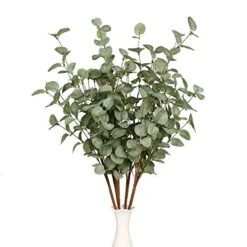 VGIA 6 Pcs Artificial Plants Eucalyptus Stems Eucalyptus Leaf Spray In Green Greenery Stems Silk Plastic Plants Floral For Home Party Wedding Decoration -Green Leaf Store 51YVmmEeR4L