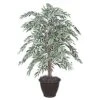 Vickerman 4' Artificial Variegated Smilax Bush, Brown Plastic Container. -Green Leaf Store 51YfG7rCkdL