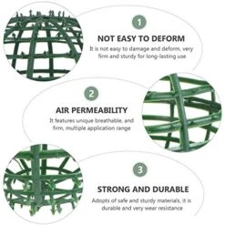 DOITOOL 4Pcs Artificial Plant Topiary Ball Support Cage Plastic Plant Trelli Faux Green Ball Frame Rack Flower Shelf Holder For Garden Green 10cm 15cm 20cm 25cm -Green Leaf Store 51YfLlGIa9L