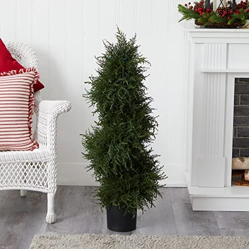 Nearly Natural 5915 Cedar Spiral Topiary With Lights, 43-Inch, Green 5 Nearly Natural 5915 Cedar Spiral Topiary With Lights, 43-Inch, Green - Image 5