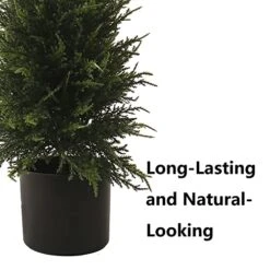Softflame 33in Artificial Tall Cedar Topiary Tree Cypress Potted Plants, Artificial Plant Perfect For Home Office Indoor Decoration -Green Leaf Store 51YwevU9lBL