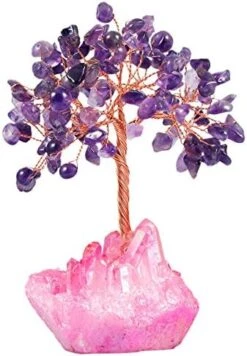 Mookaitedecor Amethyst Crystal Tree, Amethyst Cluster Crystals Base Bonsai Money Tree For Wealth And Luck -Green Leaf Store 51Z ddl5wrL. AC