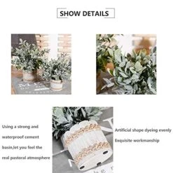 HC STAR Artificial Plants Small Potted Plastic Fake Plants Green Rosemary Faux Greenery Topiary Shrubs Plant For Home Decor Office Desk Bathroom Farmhouse Tabletop Indoor House Decorations -Green Leaf Store 51ZCicDyDiL