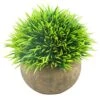 Svenee Mini Artificial Plants, Plastic Fake Green Grass Faux Greenery Topiary Shrubs With Grey Pots For Bathroom Home Office Décor, House Decorations (1) -Green Leaf Store 51ZYYEL3B3L