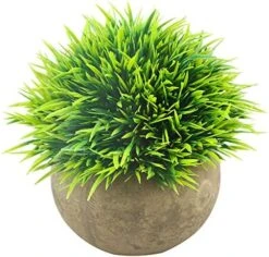 Svenee Mini Artificial Plants, Plastic Fake Green Grass Faux Greenery Topiary Shrubs With Grey Pots For Bathroom Home Office Décor, House Decorations (1) 12 Svenee Mini Artificial Plants, Plastic Fake Green Grass Faux Greenery Topiary Shrubs With Grey Pots For Bathroom Home Office Décor, House Decorations (1) -Green Leaf Store 51ZYYEL3B3L. AC