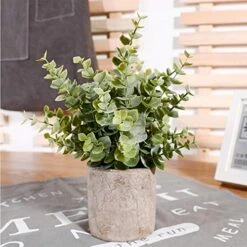 HC STAR Artificial Plant Potted Mini Fake Plant Decorative Lifelike Flower Green Plants 8 HC STAR Artificial Plant Potted Mini Fake Plant Decorative Lifelike Flower Green Plants -Green Leaf Store 51Za901LLRL