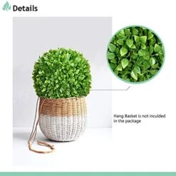 SunnyRoyal Topiary Ball Artificial Outdoor Boxwood Balls Topiary Lifelike Plants, Round Topiary For Indoor/Outdoor Decore, Rose Leaf 15 Inch, 1 Piece -Green Leaf Store 51ZinBFzk4L