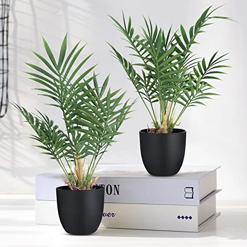 WOODWORD 2 Pack Fake Plant With Pot 16" Desk Plant Artificial Potted Faux Plants For Office Desk Shelf Home Farmhouse Decor (Bamboo Leaf) 3 WOODWORD 2 Pack Fake Plant With Pot 16" Desk Plant Artificial Potted Faux Plants For Office Desk Shelf Home Farmhouse Decor (Bamboo Leaf) - Image 3