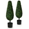 BestComfort 3ft Artificial Boxwood Topiary Tower Tree Set Of 2, Faux Plant Greenery Decor For House Garden Office And Store Decoration, Faux Potted Boxwood Plant, No Maintenance -Green Leaf Store 51ZtnijKbeL