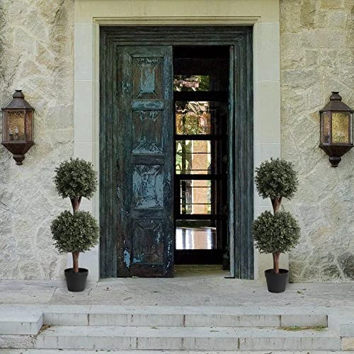 (Set Of 2) Lifelike 3Ft Arfiticial Double Ball Topiary Trees Outdoor Faux Topiary Tree For Out Door Porch Decor 4 (Set Of 2) Lifelike 3Ft Arfiticial Double Ball Topiary Trees Outdoor Faux Topiary Tree For Out Door Porch Decor - Image 4