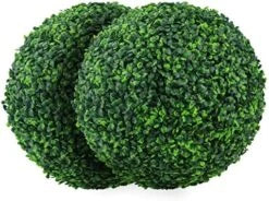 Sunnyglade 2 PCS 15.7 Inch 4 Layers Artificial Plant Topiary Ball Faux Boxwood Decorative Balls For Backyard, Balcony,Garden, Wedding And Home Décor (15.7 Inch) -Green Leaf Store 51aGm4eoAxL. AC
