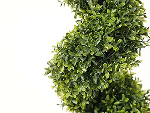 Momoplant 35 Inch Artificial Boxwood Topiary Tree Spiral Plants,Topiaries Porch Fake Faux Plant Decor In Pot Green Indoor/Outdoor, Set Of 2 3 Momoplant 35 Inch Artificial Boxwood Topiary Tree Spiral Plants,Topiaries Porch Fake Faux Plant Decor In Pot Green Indoor/Outdoor, Set Of 2 - Image 3
