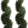 3 Foot Topiary Tree Artificial Plants Cypress Leave Spiral Plant Faux Fake Spiral Trees For Decor In Plastic Pot Green, 35Inchs- Set Of 2 7 3 Foot Topiary Tree Artificial Plants Cypress Leave Spiral Plant Faux Fake Spiral Trees For Decor In Plastic Pot Green, 35Inchs- Set Of 2 -Green Leaf Store 51bCyDMXdpL