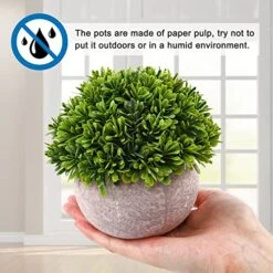 CEWOR 4pcs Small Artificial Plants, Fake Plants For Office Desk Bathroom Home Decoration, Mini Faux Topiary Shrubs -Green Leaf Store 51bHE0ULtuL