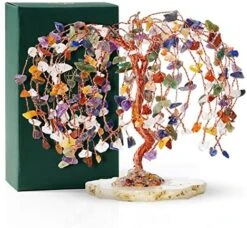 Handcrafted Healing Crystal Trees (Set Of 12), Bonsai Tree For Positive Energy & Chakra Balance, Feng Shui Tree Of Life, Perfect Home/Desk Decor, Reiki Good Luck Crystal Gifts By KarmaPledge -Green Leaf Store 51bfp7iLVkL. AC