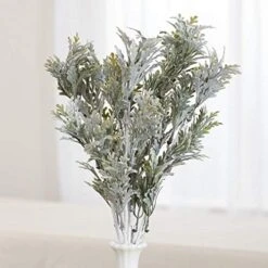 Factory Direct Craft Flocked Artificial Dusty Miller Bush