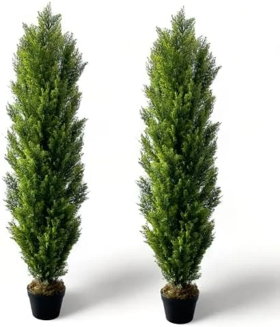 I.C.ELAINE 5 Foot Topiary Trees Artificial Outdoor 2 Pack Large Cedar Pine Fake Plants UV Rated 5ft Faux Topiary Bushes And Shrubs Set Of 2 For Home Indoor Front Porch Patio Decor 6 I.C.ELAINE 5 Foot Topiary Trees Artificial Outdoor 2 Pack Large Cedar Pine Fake Plants UV Rated 5ft Faux Topiary Bushes And Shrubs Set Of 2 For Home Indoor Front Porch Patio Decor - Image 6