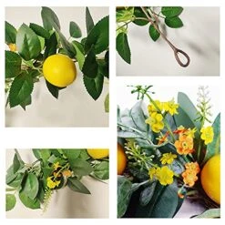 BWOLE 6 Feet Artificial Lemon Garland Spring Fruit Garland With Lemons Artificial Lemon Vine Garland For Front Door Home Kitchen Party Wedding Decor -Green Leaf Store 51dQaOP72PL