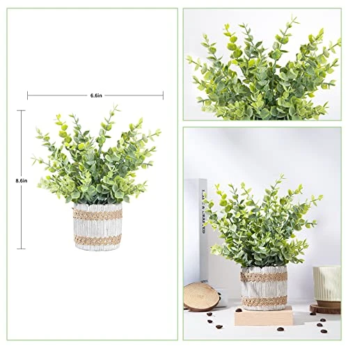 HC STAR Mini Fake Plants Artificial Potted Green Plastic Plants,Small Houseplants For Home Decor Office Desk 6 HC STAR Mini Fake Plants Artificial Potted Green Plastic Plants,Small Houseplants For Home Decor Office Desk - Image 6