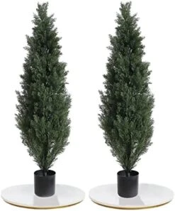 Momoplant (Set Of 2 4 Foot Artificial Cypress Topiary Tree Cedar Potted Plant Outdoor/Indoor 14 Momoplant (Set Of 2 4 Foot Artificial Cypress Topiary Tree Cedar Potted Plant Outdoor/Indoor -Green Leaf Store 51fSws8XIKL. AC