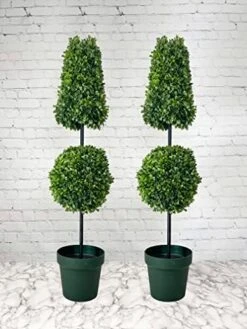 Admired By Nature Aritificial Double Ball,Shaped Boxwood Topiary In Plastic Pot, Green (GTR4634-NATURAL-2), 3ft -Green Leaf Store 51fjPDIv6fL. AC