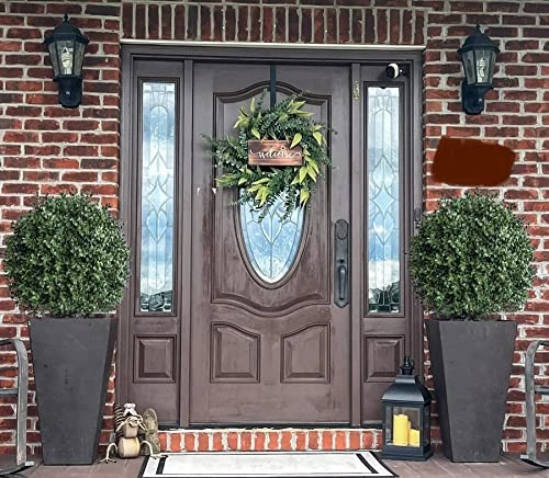 Set Of 2 -Pre-Potted Artificial Potted Shrubs UV Resistant,24" Artificial Boxwood Topiary Ball Tree,for Indoor And Outdoor Home Garden(Green) 1 Set Of 2 -Pre-Potted Artificial Potted Shrubs UV Resistant,24" Artificial Boxwood Topiary Ball Tree,for Indoor And Outdoor Home Garden(Green)