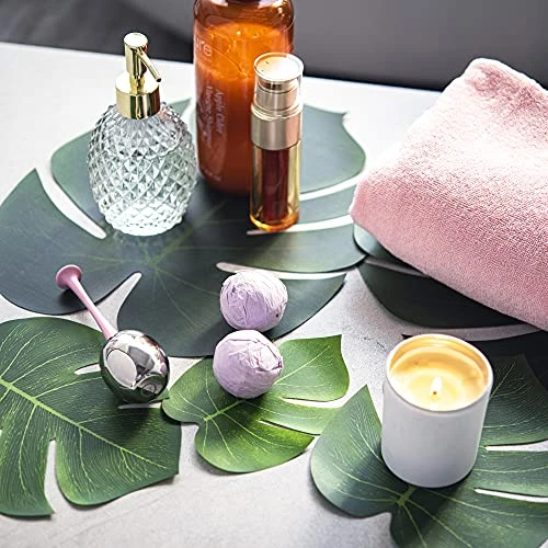 66 Pcs Artificial Palm Leaves Tropical Monstera Fake Large Green Leaf Table Wall Decoration For Jungle Safari Hawaiian Luau Party BBQ Beach Bridal Shower Wedding Birthday Classroom Supplies(3 Size) 1 66 Pcs Artificial Palm Leaves Tropical Monstera Fake Large Green Leaf Table Wall Decoration For Jungle Safari Hawaiian Luau Party BBQ Beach Bridal Shower Wedding Birthday Classroom Supplies(3 Size)