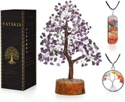YATSKIA Seven Chakra Tree Of Life - Crystal Tree For Positive Energy - Tree Of Life Decor - Feng Shui Decor - Spiritual Gifts - 7 Chakra Tree, Money Tree - Stone Tree - Home Decor - Crystal Decor -Green Leaf Store 51g9Elxe0FL. AC