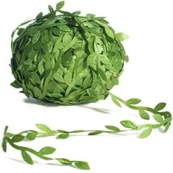 Naidiler 265 Ft Leaf Ribbon, Artificial Vines Leaves String Trim Ribbon Wild Jungle Botanical Greenery For Baby Shower Party Wedding Home Wreaths & DIY Craft