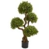 Nearly Natural 3.5’ Four Ball Boxwood Artificial Topiary Silk Trees, Green -Green Leaf Store 51gIZRUu6jL