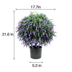 Sunnyglade 21.6” Tall Artificial Lavender Topiary Ball Tree Set Of 2 Pack Potted Bushes UV Resistant Potted Plants For Indoor Outdoor Home Garden(Purple) 11 Sunnyglade 21.6” Tall Artificial Lavender Topiary Ball Tree Set Of 2 Pack Potted Bushes UV Resistant Potted Plants For Indoor Outdoor Home Garden(Purple) -Green Leaf Store 51gnPjTakOL