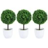 FOMIYES Artificial Plants 3pcs Potted Topiary Balls Mini Potted Boxwood Artificial Greenery Plant In Pot Table Centerpiece For Farmhouse Mantel Shelf Office Desk Decor Home Decor -Green Leaf Store 51gx3ucgT3L