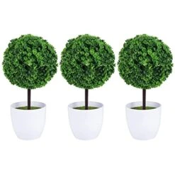 FOMIYES Artificial Plants 3pcs Potted Topiary Balls Mini Potted Boxwood Artificial Greenery Plant In Pot Table Centerpiece For Farmhouse Mantel Shelf Office Desk Decor Home Decor