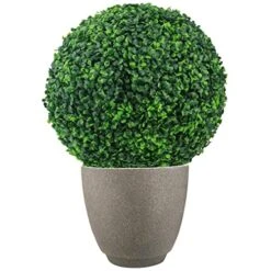 CUCUFA Artificial Plant Topiary Ball, 2Pcs Faux Boxwood Ball Outdoor Uv Resistant Greenery Shrubs Plants Garden Spheres Decorative 8 CUCUFA Artificial Plant Topiary Ball, 2Pcs Faux Boxwood Ball Outdoor Uv Resistant Greenery Shrubs Plants Garden Spheres Decorative -Green Leaf Store 51h23IByeYL