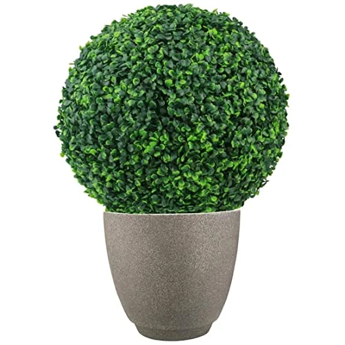 CUCUFA Artificial Plant Topiary Ball, 2Pcs Faux Boxwood Ball Outdoor Uv Resistant Greenery Shrubs Plants Garden Spheres Decorative 2 CUCUFA Artificial Plant Topiary Ball, 2Pcs Faux Boxwood Ball Outdoor Uv Resistant Greenery Shrubs Plants Garden Spheres Decorative - Image 2