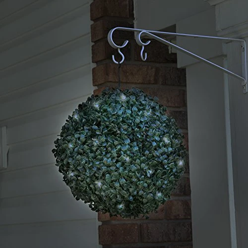 Pure Garden 50-128 Solar Powered LED Artificial Topiary Ball-Decorative Pre-lit Faux Boxwood With Rechargeable Battery-Outdoor Lawn And Garden Decor 5 Pure Garden 50-128 Solar Powered LED Artificial Topiary Ball-Decorative Pre-lit Faux Boxwood With Rechargeable Battery-Outdoor Lawn And Garden Decor - Image 5