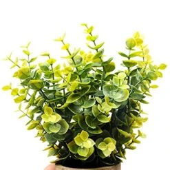 Svenee Mini Potted Plants Artificial Flocked Eucalyptus Greenery In Pots Faux Potted Herbs Small Houseplants For Indoor Outdoor Greenery Tabletop Decoration Centerpiece, Garden,Farmhouse (1) -Green Leaf Store 51hGCTYitES