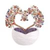 Top Plaza 7 Chakra Healing Crystals Stones Tree Gemstones Bonsai Money Tree Good Luck Wealth Figurine Decor For Home Living Room Love Heart Wedding Decoration 8 Inches -Green Leaf Store 51hhIMyQJtL