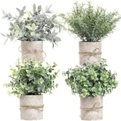 Joyhalo Fake Potted Plants - 3 Pack Artificial Plants In Pots Faux Plants Indoor For Home Room Bedroom Farmhouse Office Desk Decor -Green Leaf Store 51hiPr989cL. AC