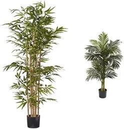 Nearly Natural 5253 Bamboo Silk Tree, 64-Inch, Green -Green Leaf Store 51hjLSje46L. AC