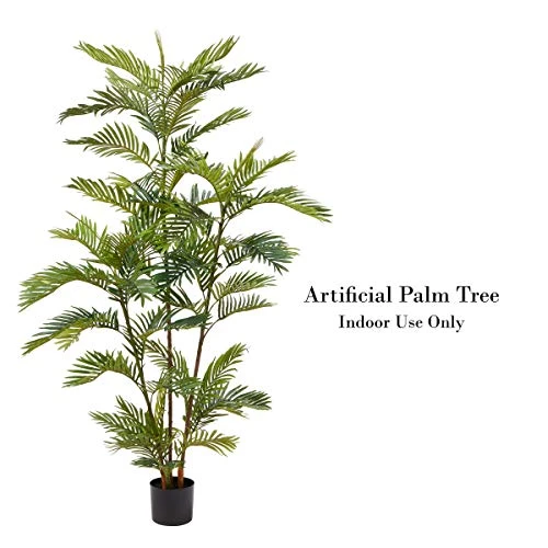 Home Pure Garden Artificial Golden Cane Palm Tree-72” Faux Plant Natural Feel Leaves-Realistic Indoor Potted Topiary Décor 2 Home Pure Garden Artificial Golden Cane Palm Tree-72” Faux Plant Natural Feel Leaves-Realistic Indoor Potted Topiary Décor - Image 2