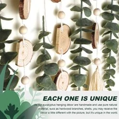 Bathroom Decor Artificial Eucalyptus Hanging Wall Decor Fake Eucalyptus Greenery Leaves Stems Wall Hanging Plants On 16.5 Inch Wooden Stick Boho Rustic Farmhouse Decor For Bedroom Kitchen Dining Room -Green Leaf Store 51i9XgI1brL