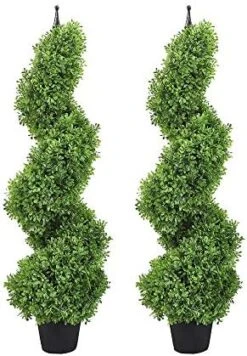 MOMO Plant Two Sets 3Ft Artificial Plants Boxwood Leave Topiary Tree Spiral Indoor/Outdoor Potted Fake Plant Green (35inch) 11 MOMO Plant Two Sets 3Ft Artificial Plants Boxwood Leave Topiary Tree Spiral Indoor/Outdoor Potted Fake Plant Green (35inch) -Green Leaf Store 51iIYwrVdLL. AC