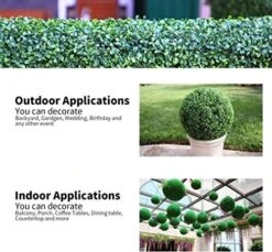 OOKi- 8 Inch Artificial Boxwood Ball Topiary Lifelike Plants Half Round Topiary For Home Garden, Front Patio, Planter, Deck, Backyard Indoor/Outdoor Decore, Rose Leaf (8 Inch) -Green Leaf Store 51iQ9KY2nEL