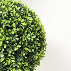 Lifelike Indoor&Outdoor Use 3Ft Boxwood Double Ball Topiary Trees Faux Topiary Tree For Porch,Home,Garden Decor(Set Of 2) -Green Leaf Store 51iv22GzzvL