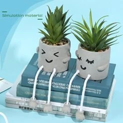 Iuuidu Artificial Potted Plant, Faux Succulent In Pot Emotional Cement Potted Plant Animated Artificial Succulents Decor For Home Living Room Bedroom And Office（Shy） -Green Leaf Store 51j6kf7Qj4L